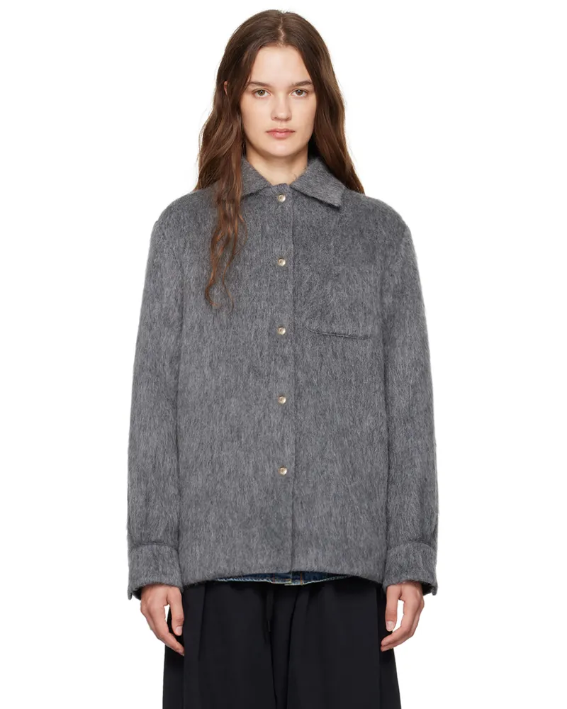 Moncler Gray Virgin Wool & Mohair Jacket 935