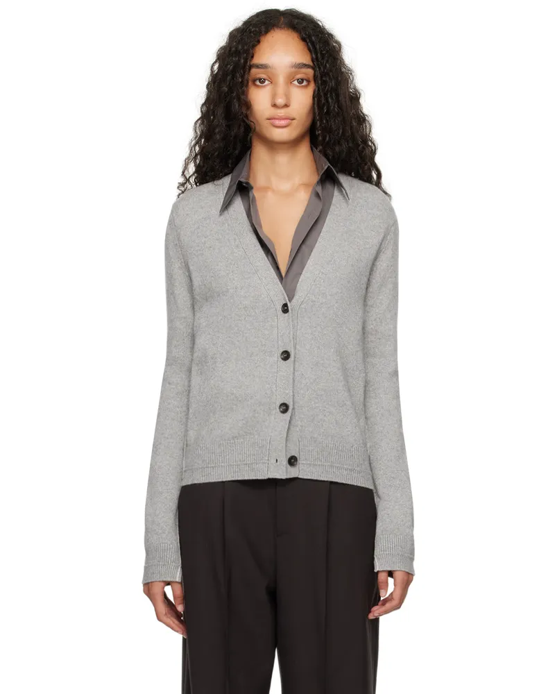 Maria Mcmanus Gray Classic V Cardigan Heather