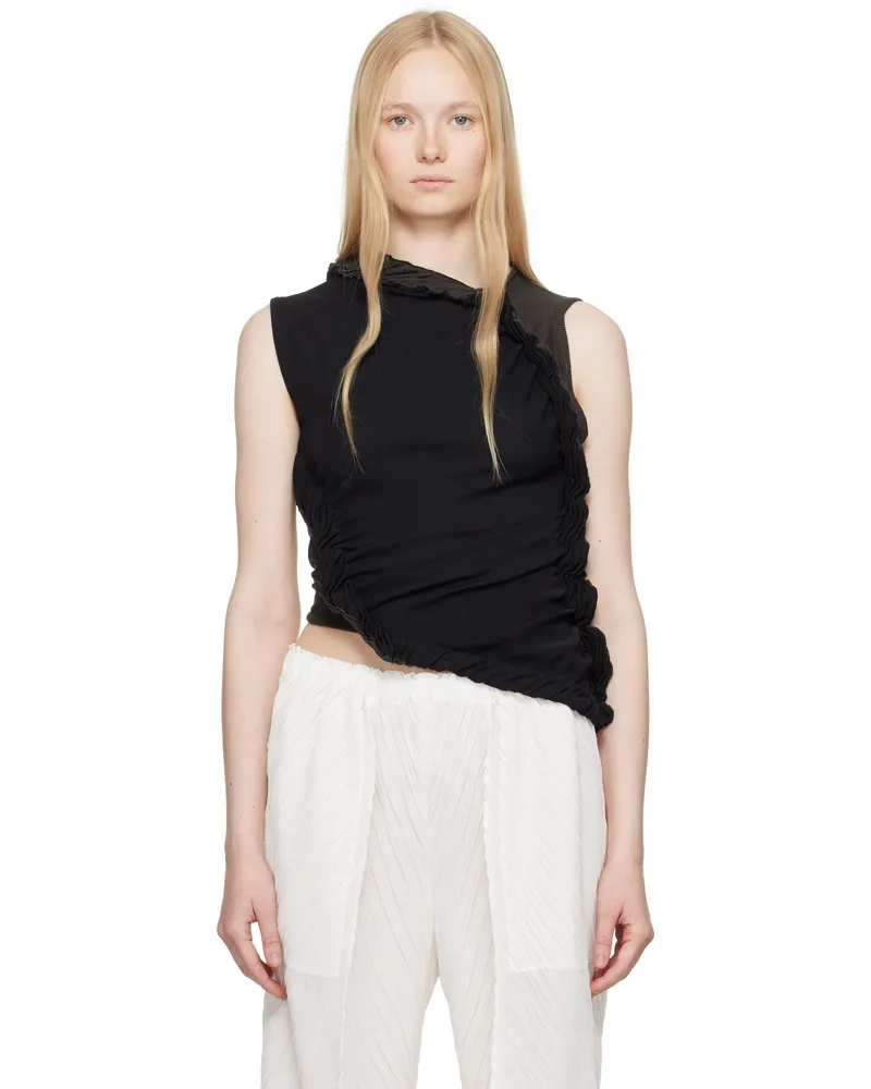 Issey Miyake Black & Gray Beanstalk Tank Top 15