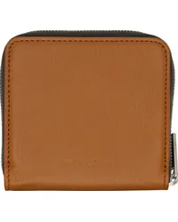 Rick Owens Orange Zipped Wallet Clay