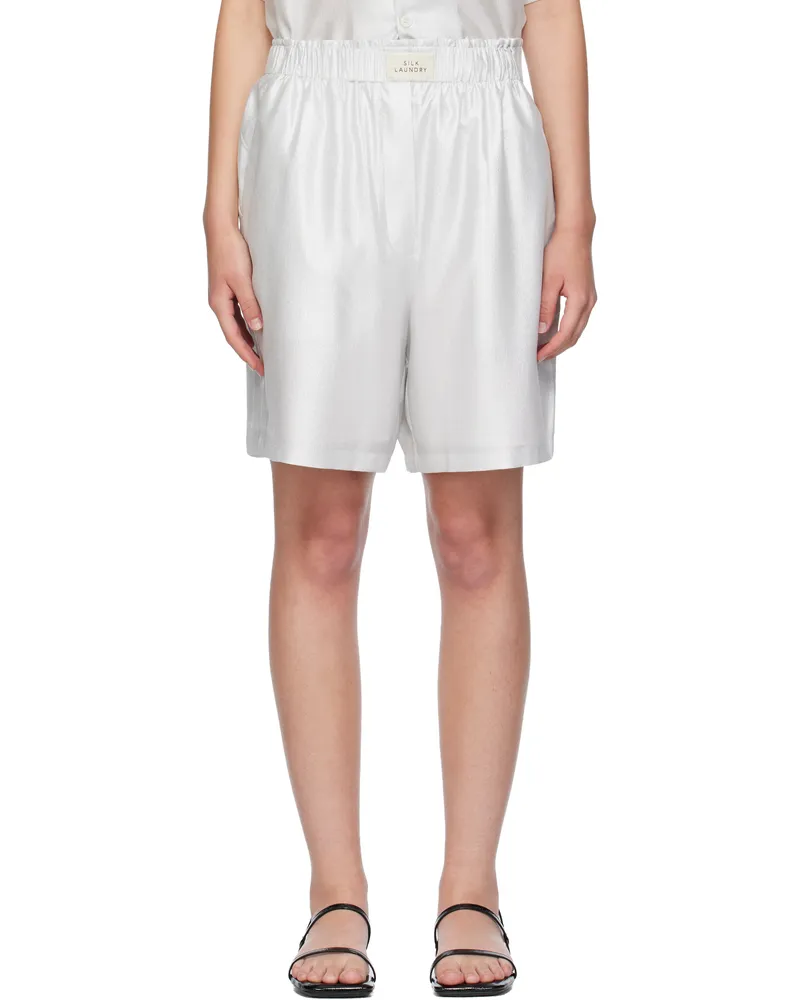 Silk Laundry Silver Boxer Shorts Silver