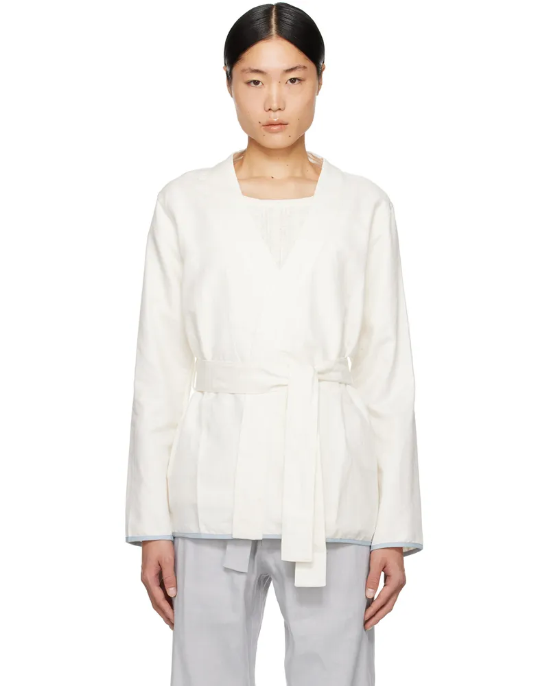 COMMAS Off-White Belted Blazer White