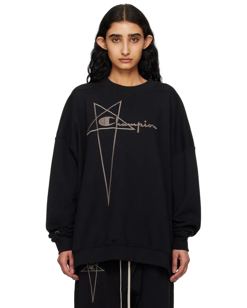 Rick Owens Black Champion Edition Jumbo Sweatshirt 09