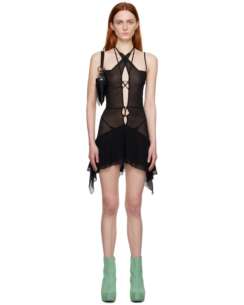 Charlotte Knowles SSENSE Exclusive Black Minidress Solid