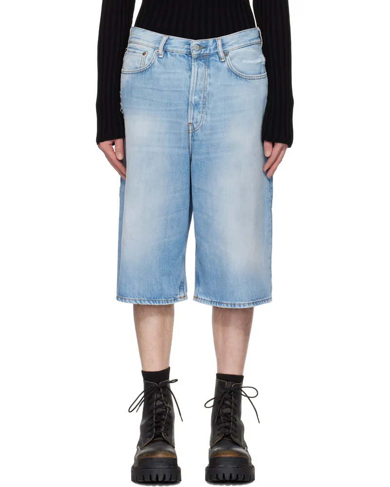 Acne Studios Blue Loose Fit Denim Shorts 228