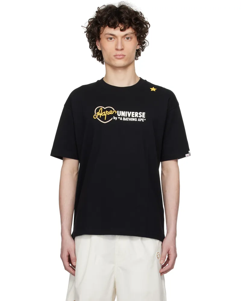 AAPE by A Bathing Ape Black Theme Main T-shirt Bkx