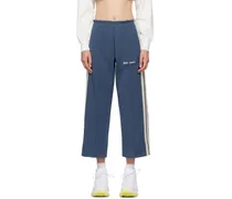 Blue Embroidered Track Pants
