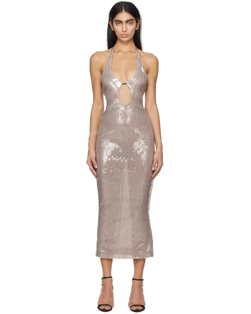 16ARLINGTON Beige Sola Midi Dress Fog