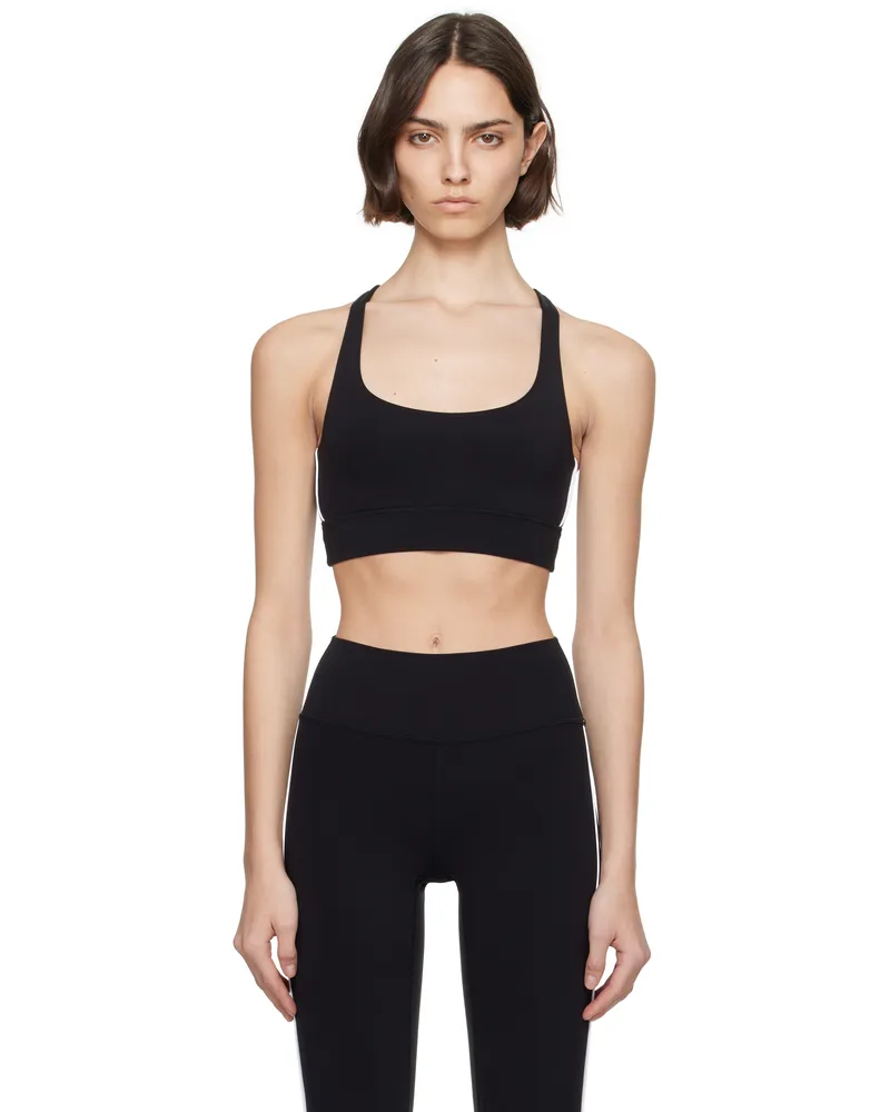 SPORTY & RICH Black Bold Health Active Sport Bra 4