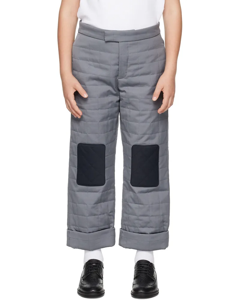 Thom Browne Kids Gray Backstrap Trousers Med