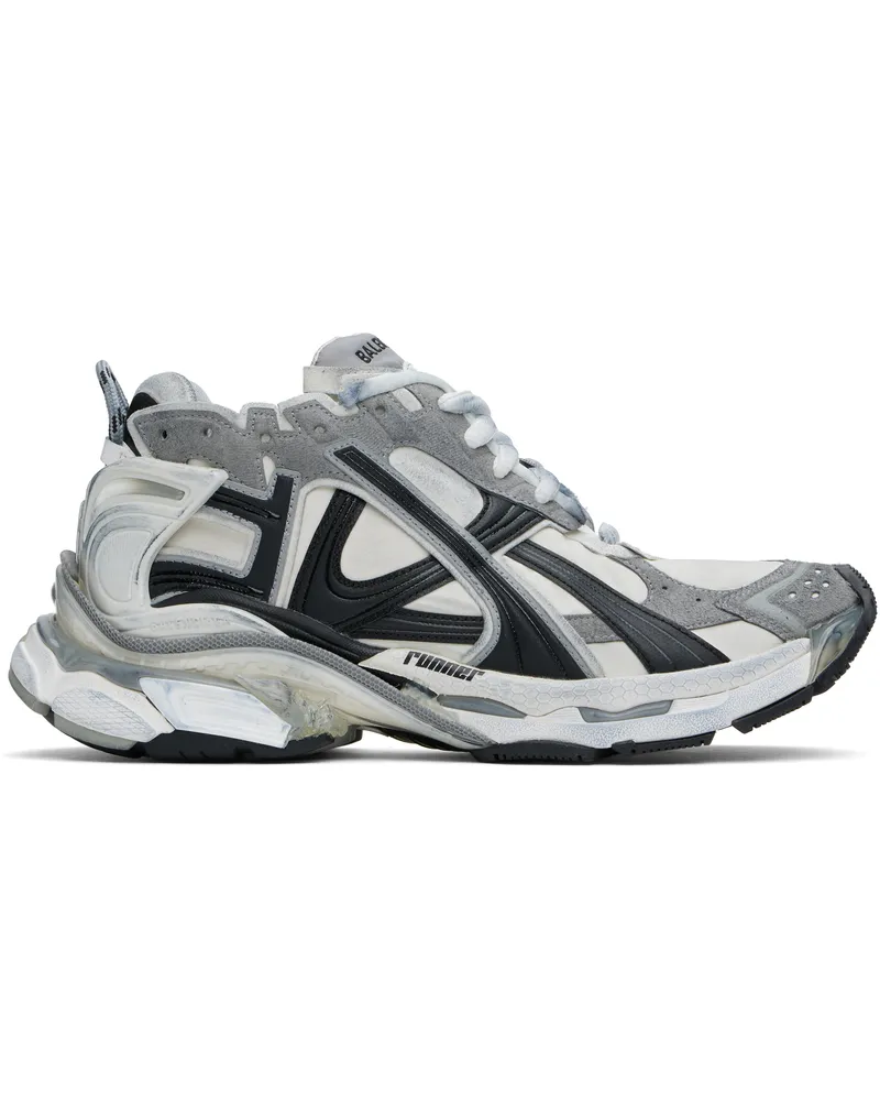 Balenciaga Gray & White Runner Sneakers 9012