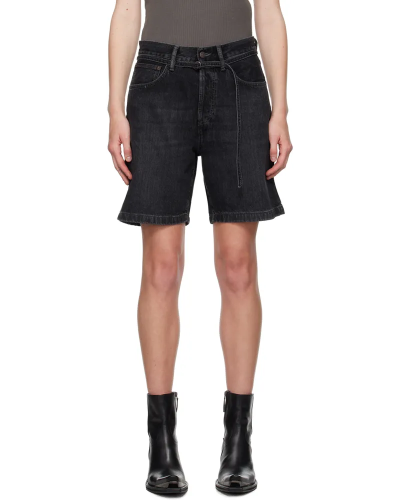 Acne Studios Black Loose Fit Denim Shorts Black