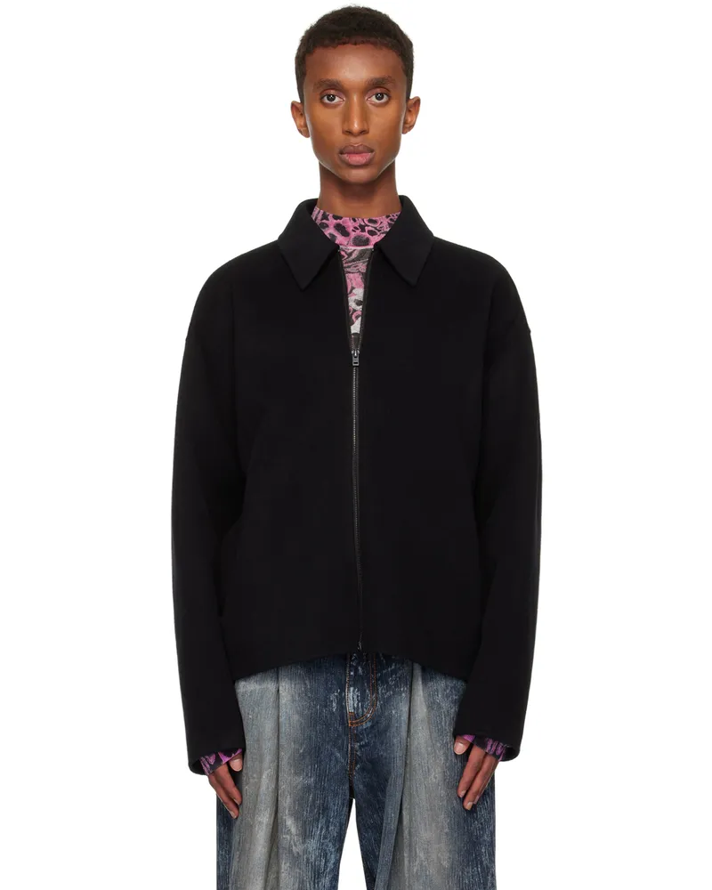 Acne Studios Black Wool Zipper Jacket 900