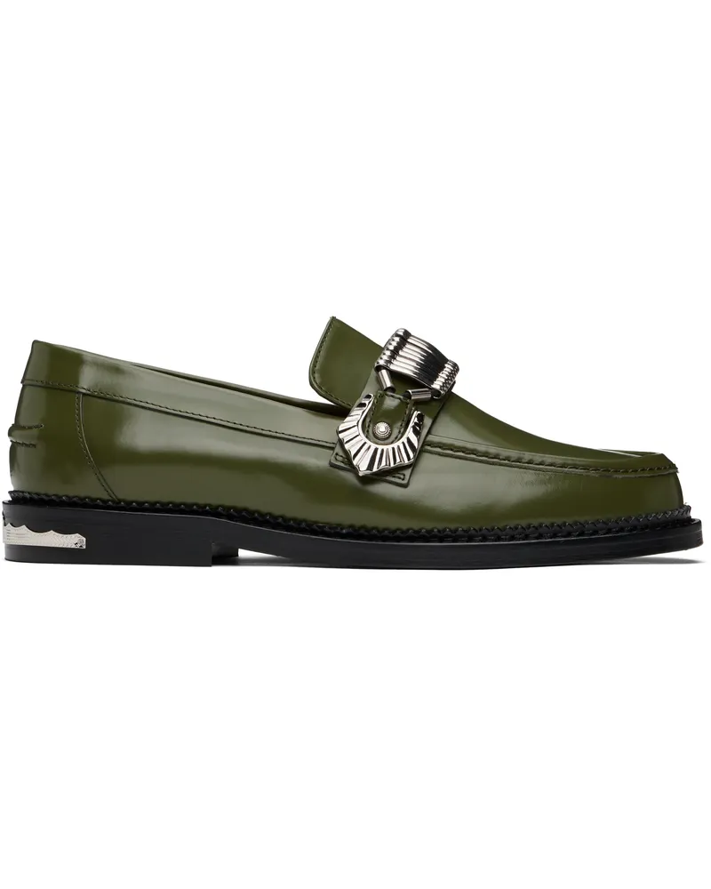 Toga SSENSE Exclusive Green Polido Loafers 1khaki