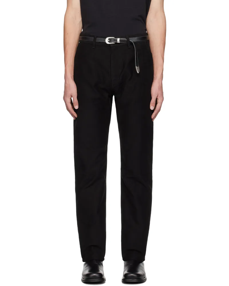 John Elliott + Co Black Moleskin Trousers Black