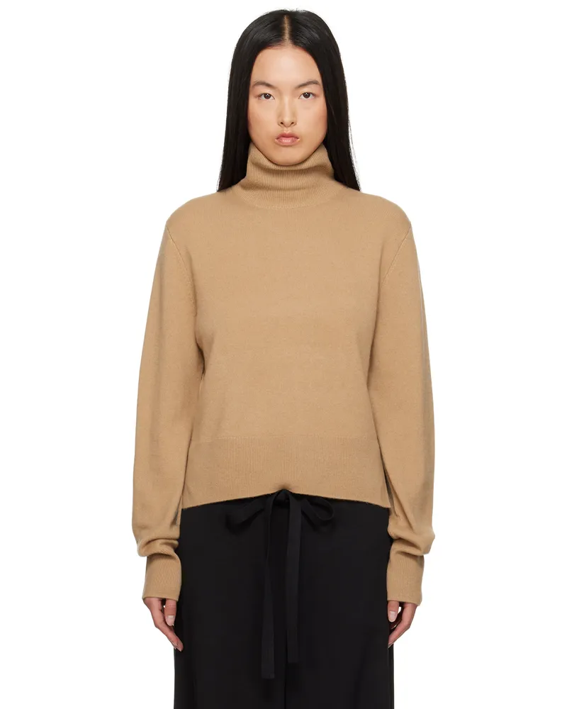 Totême Tan Cropped Turtleneck Camel