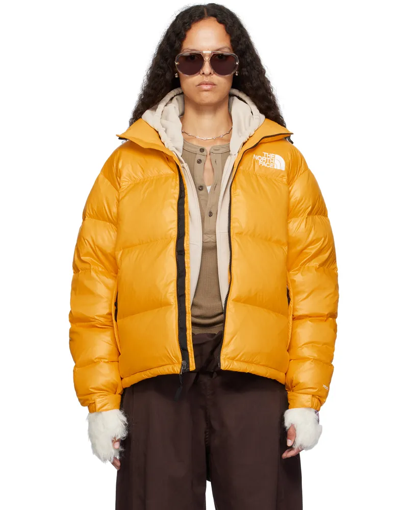 The North Face SSENSE Exclusive Yellow 1996 Retro Shine Nuptse Down Jacket 38a