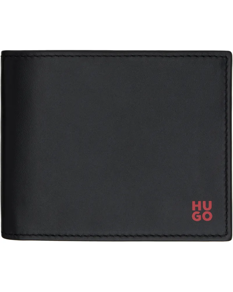 HUGO BOSS Black Leather Stacked Logo Wallet 001-black