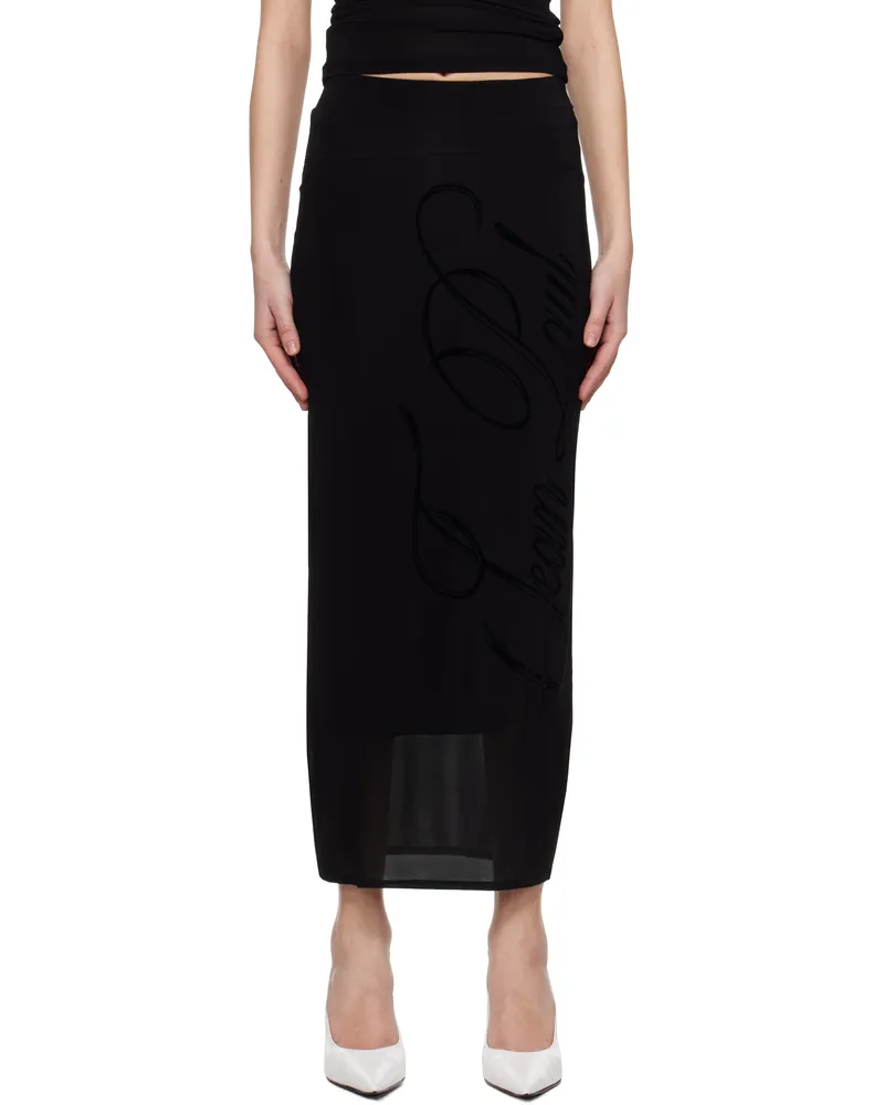 Jean Paul Gaultier Black Light Viscose Jersey Maxi Skirt 00-black