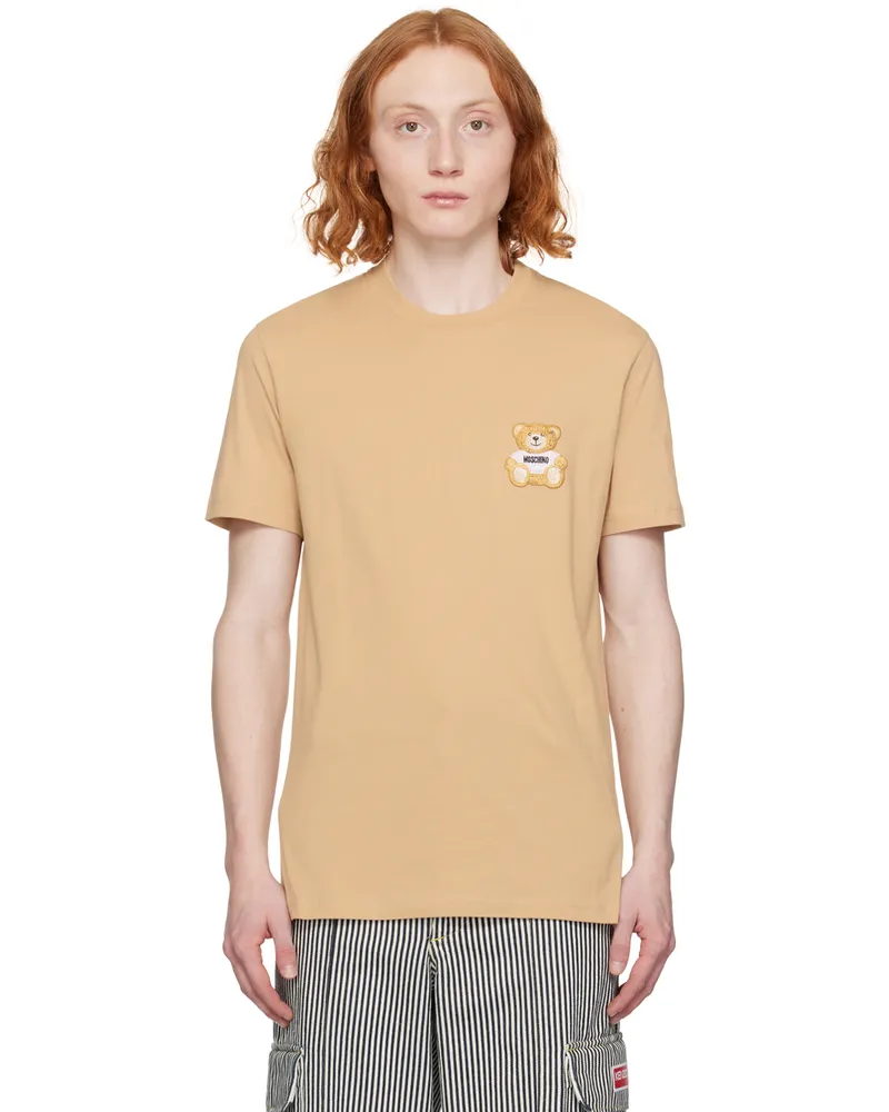 Moschino Beige Teddy Patch T-Shirt V0148