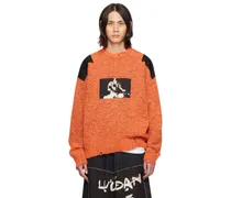 Orange & Black Shoulder Patch Sweater