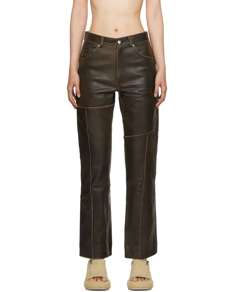 Andersson Bell Brown Dreszen Leather Pants Brown
