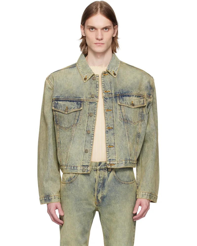 Entire Studios Blue Shrunken Denim Jacket Surfacewave