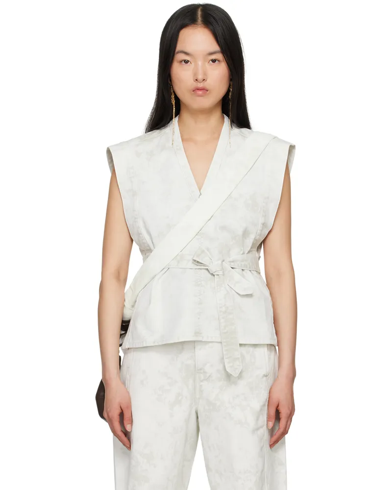 Christophe Lemaire Off-White Chasuble Denim Vest Bk883
