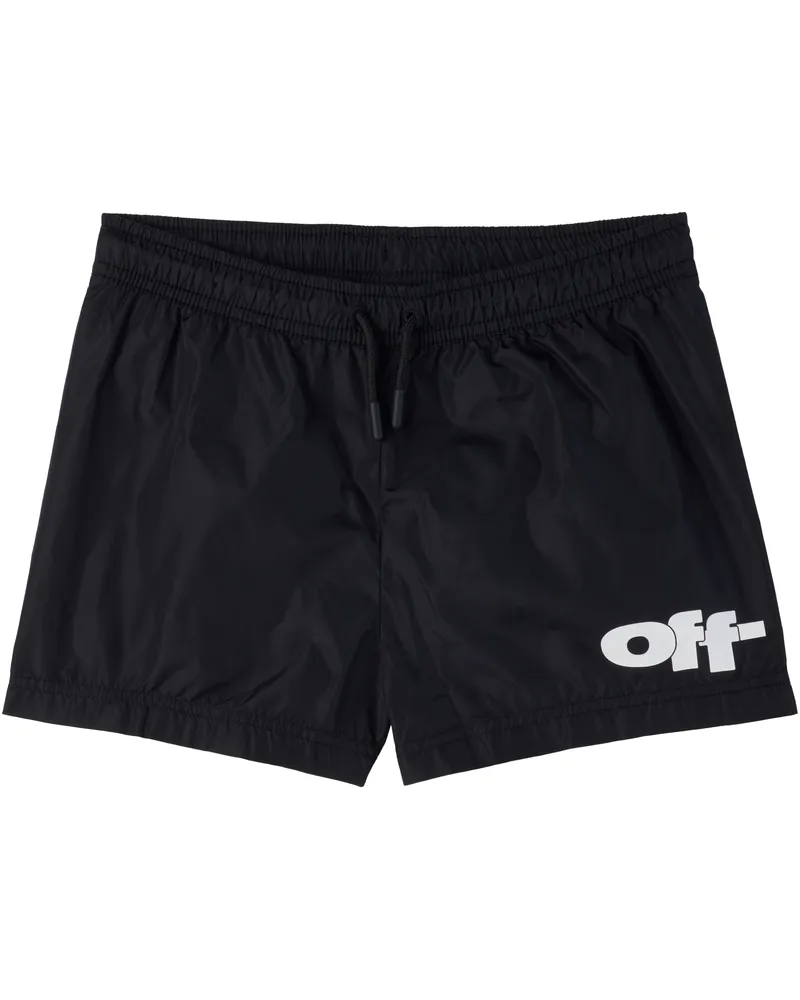 OFF-WHITE Kids Black Off Split Swim Shorts Black