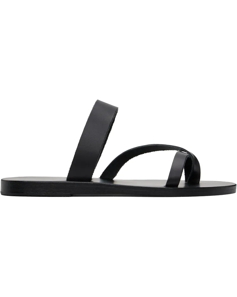 Ancient Greek Sandals Black Daphnae Sandals Black