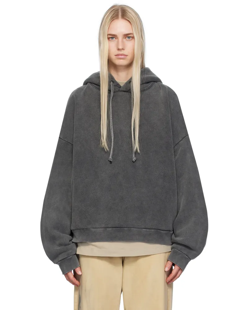 Acne Studios Black Garment-Dyed Hoodie Bm0