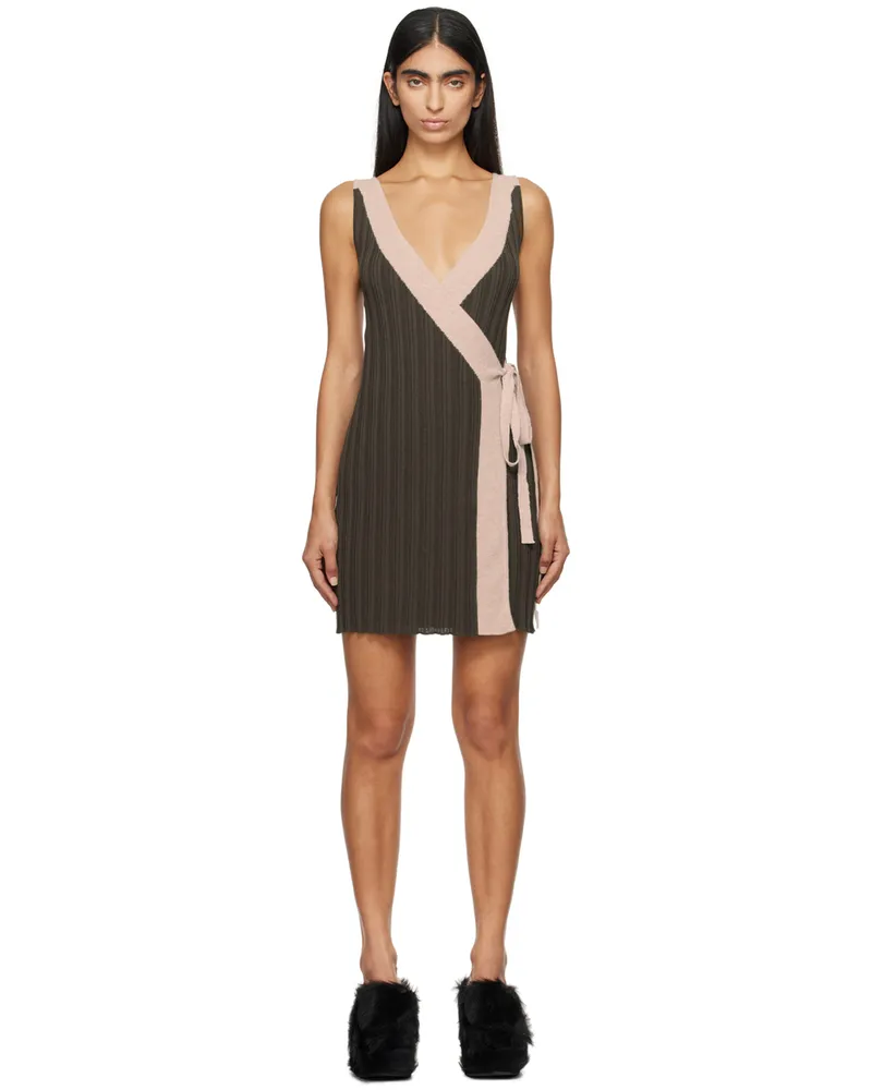 Eckhaus Latta Pink & Brown Twyla Minidress Fossil