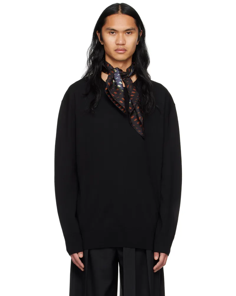 Jil Sander Black Crewneck Sweater 001