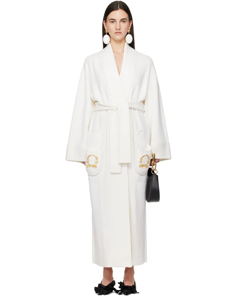 Moschino Off-White Breakfast Long Coat 0001