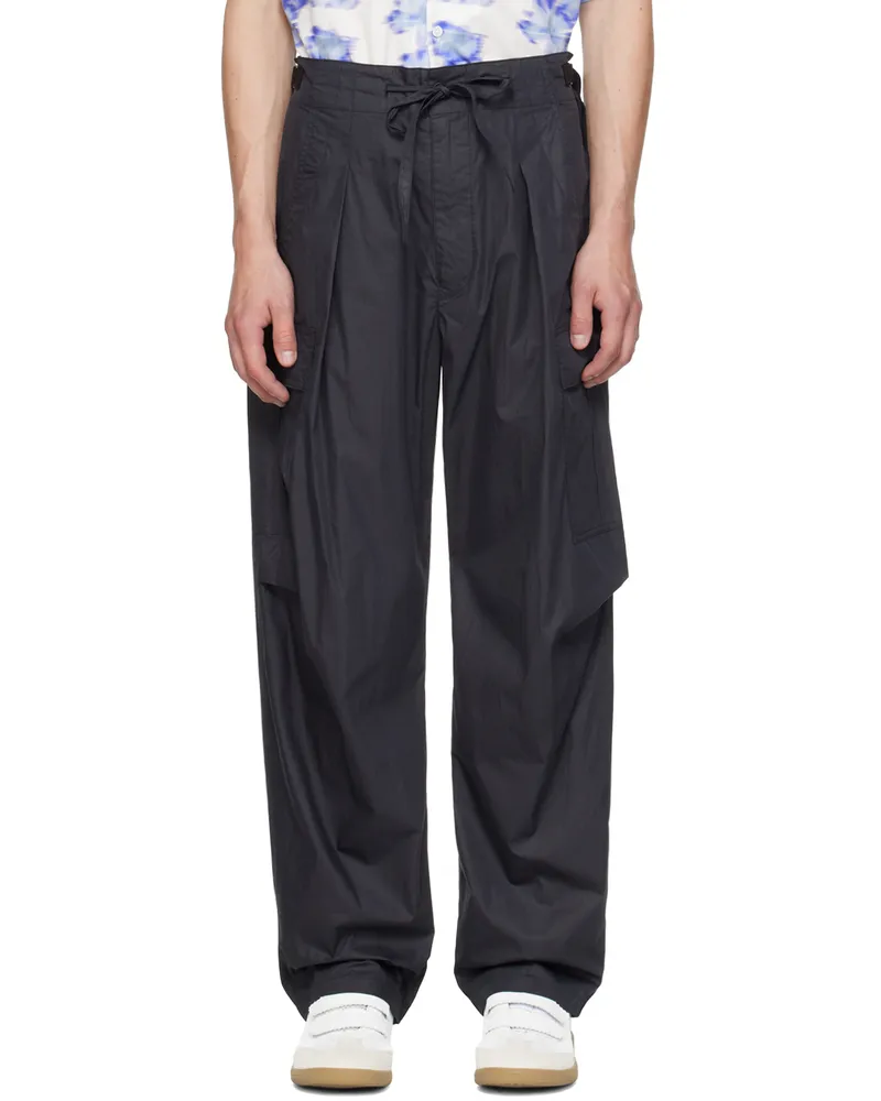 Isabel Marant Black Caleb Cargo Pants Faded