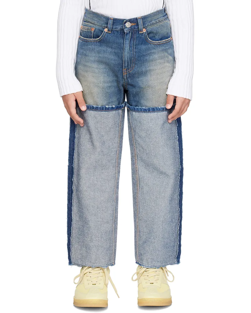 Maison Margiela Kids Blue Paneled Jeans M601