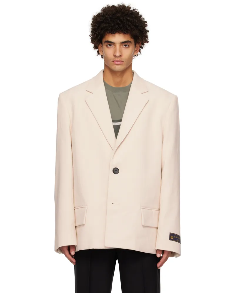 WE 11 DONE Off-White Oversized Blazer Ivory