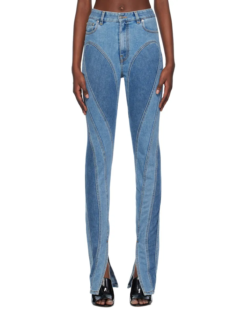 Thierry Mugler Blue Spiral Jeans B6403