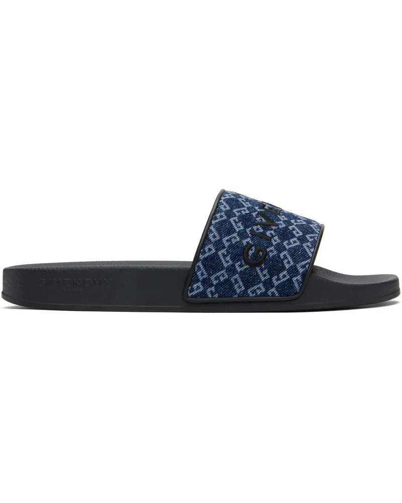 Givenchy Blue Monogram 72 Pool Slides 401-dark