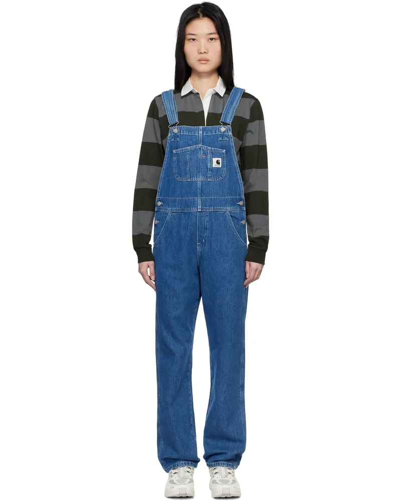 Carhartt WIP Blue Bib Straight Denim Overalls Blue