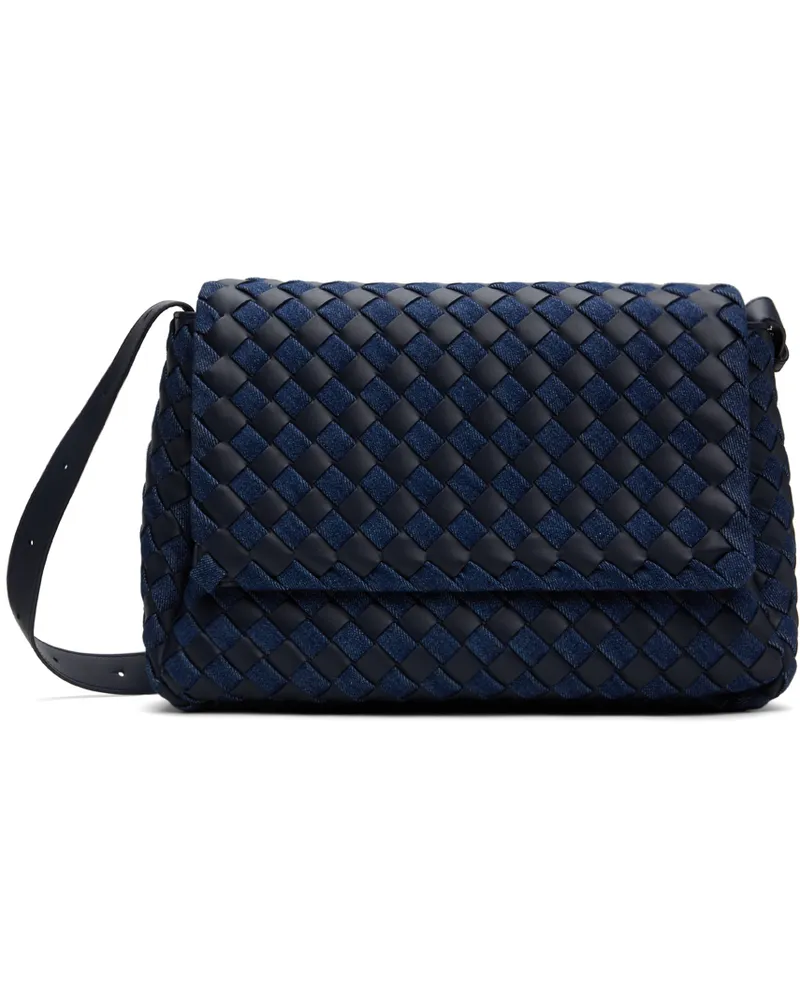 Bottega Veneta Navy & Indigo Large Cobble Messenger Bag 4166