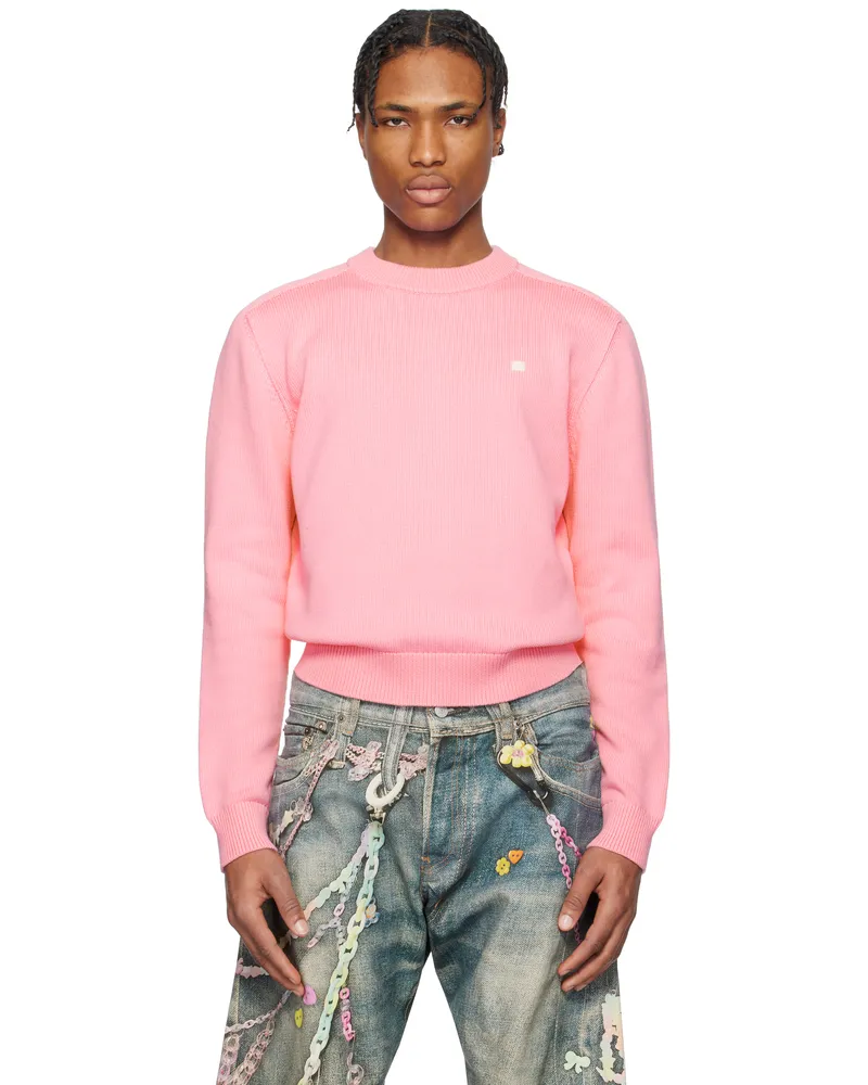 Acne Studios Pink Knit Cotton Sweater Drm