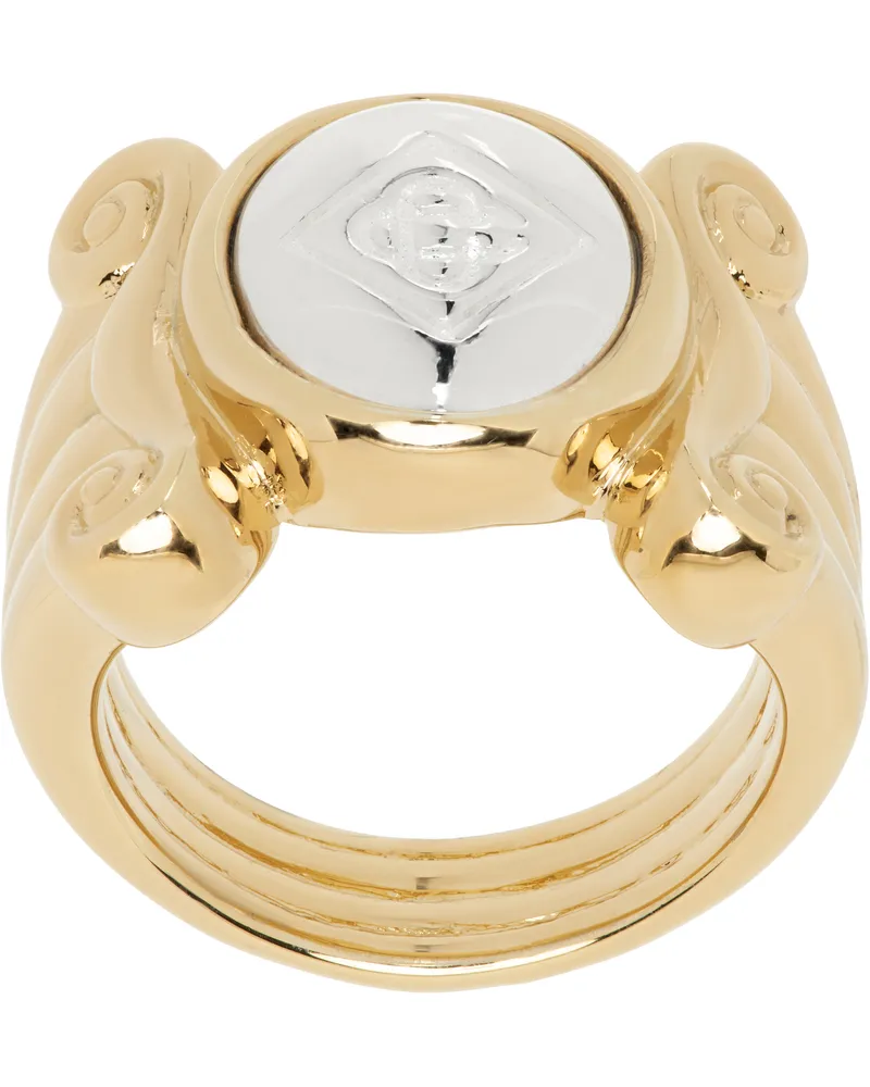 Casablanca Paris Gold & Silver Cameo Column Ring Gold