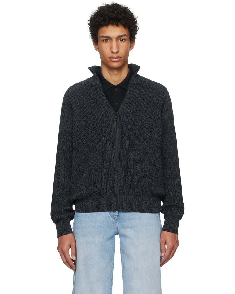 HUGO BOSS Navy Zip Sweater 404-dark