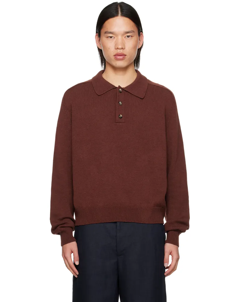 BODE Brown Three-Button Polo Brown