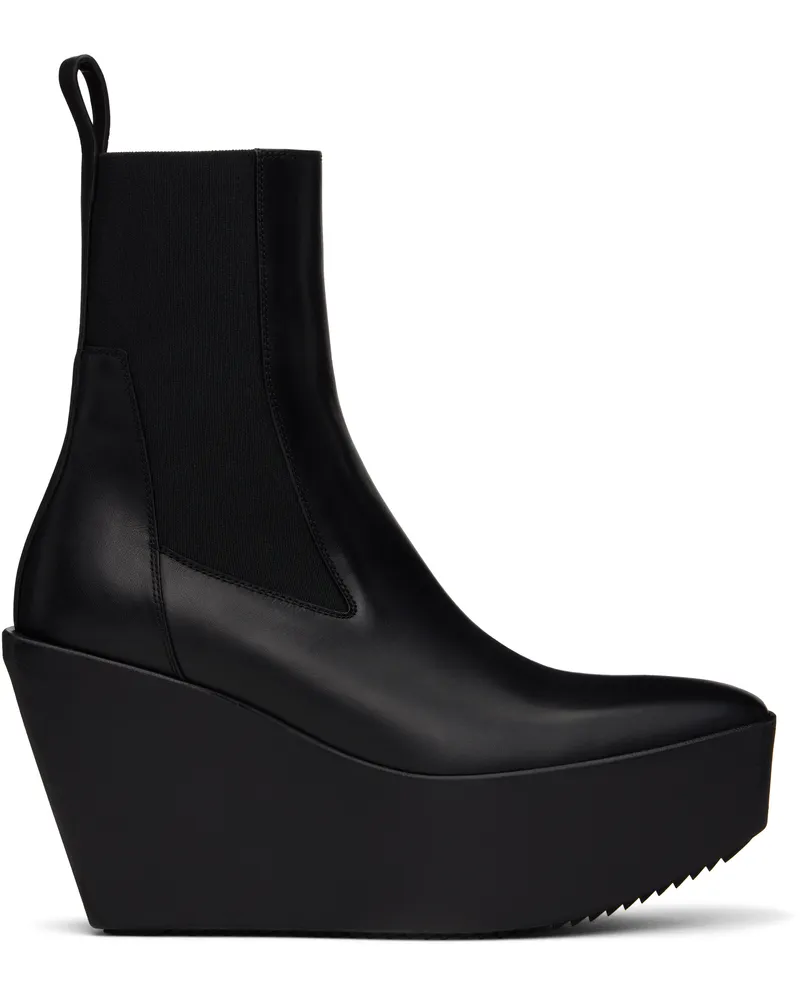 Rick Owens Black Hollywood Sliver Platform Beatle Boots 09