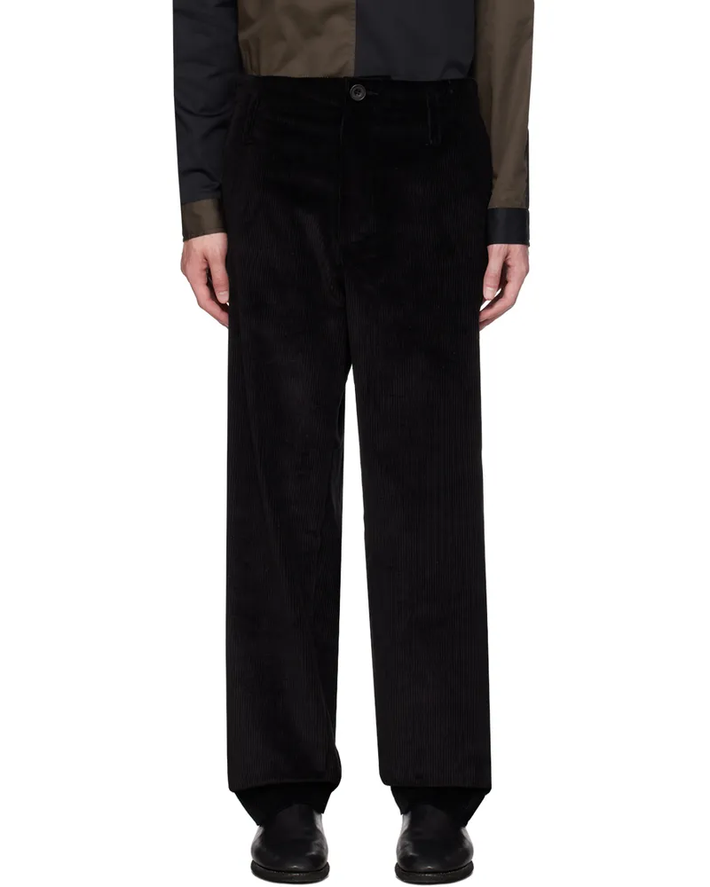 3MAN Black Four-Pocket Trousers Black