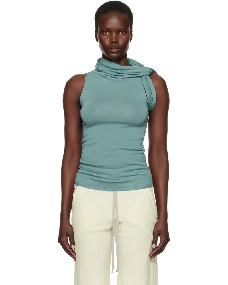 Rick Owens Blue Hollywood Banded Tank Top 66