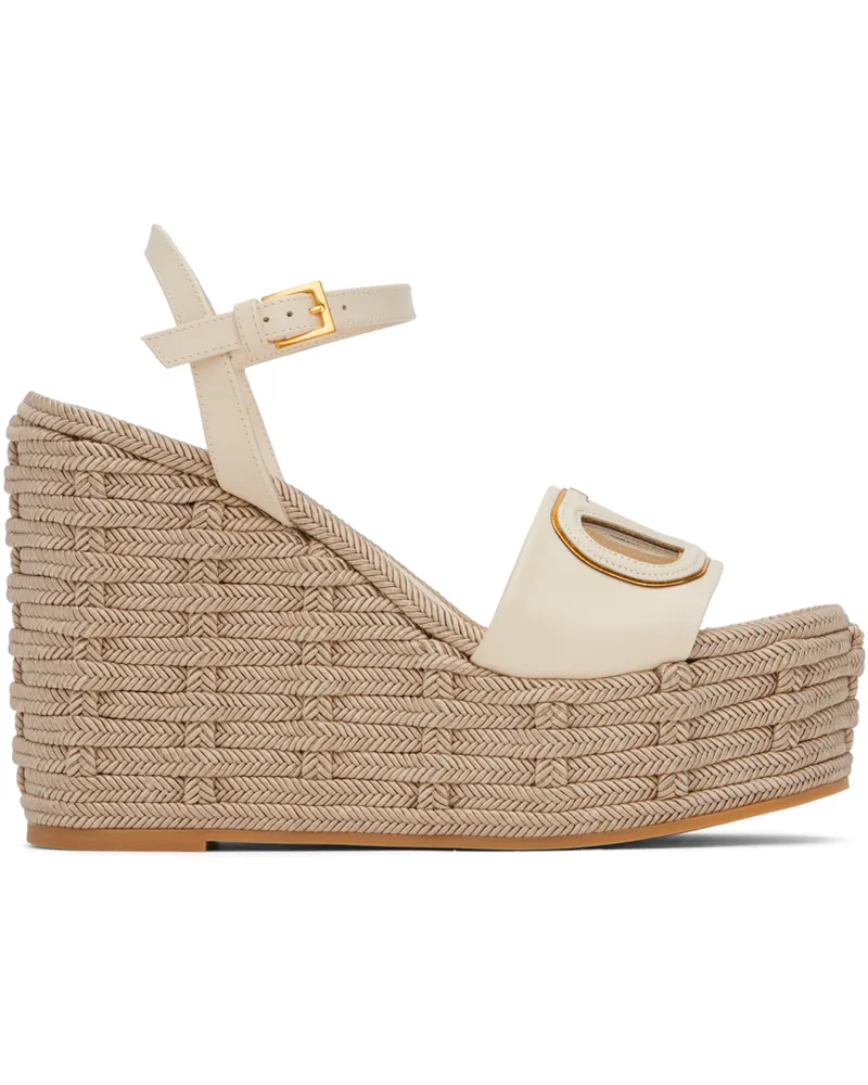Valentino Garavani Off-White VLogo Cutout Heeled Sandals B24