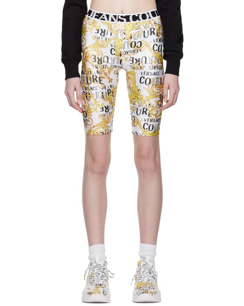 Versace Jeans White Printed Shorts Eg03
